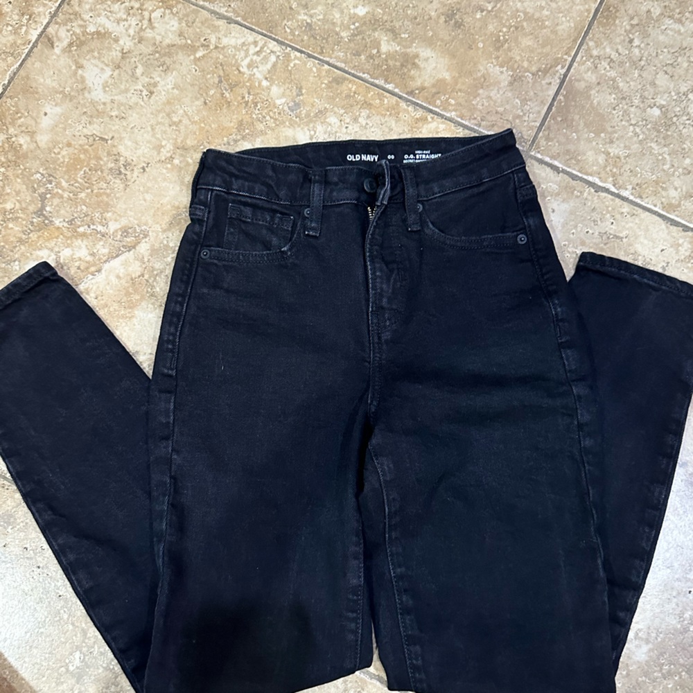 Old  Womens High Rise OG straight black jeans